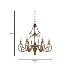 31 in. Isla 6-Light Aged Brass Hanging Dining Room Chandelier by Designers Fountain -Designers Fountain Shop aged brass designers fountain chandeliers 85686 abs a0 1000