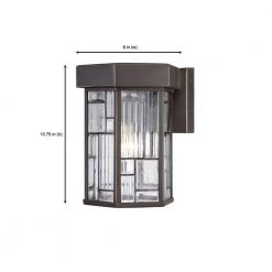 Kingsley 10.75 in. Aged Bronze Patina 1-Light Outdoor Wall Lamp with Clear Seedy and Ribbed Glass Shade by Designers Fountain -Designers Fountain Shop aged bronze patina designers fountain outdoor sconces 32121 abp e1 1000