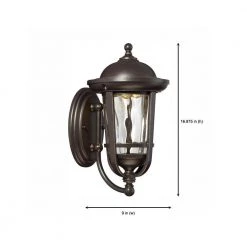 Westbrooke 17 in. Aged Bronze Patina LED Outdoor Wall Lamp with Clear Hammered Glass Shade by Designers Fountain -Designers Fountain Shop aged bronze patina designers fountain outdoor sconces led34431 abp 66 1000