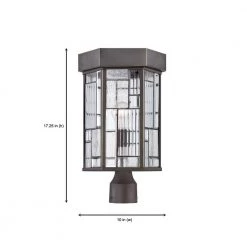Kingsley 17.25 in. Aged Bronze Patina 1-Light Outdoor Post Lamp with Clear Seedy and Ribbed Glass Shade by Designers Fountain -Designers Fountain Shop aged bronze patina designers fountain post lanterns 32136 abp 40 1000