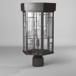 Kingsley 17.25 in. Aged Bronze Patina 1-Light Outdoor Post Lamp with Clear Seedy and Ribbed Glass Shade by Designers Fountain -Designers Fountain Shop aged bronze patina designers fountain post lanterns 32136 abp c3 1000