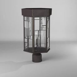Kingsley 17.25 in. Aged Bronze Patina 1-Light Outdoor Post Lamp with Clear Seedy and Ribbed Glass Shade by Designers Fountain -Designers Fountain Shop aged bronze patina designers fountain post lanterns 32136 abp fa 1000