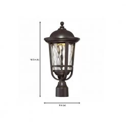 Westbrooke 18.5 in. Aged Bronze Patina LED Outdoor Post Lamp with Clear Hammered Glass Shade by Designers Fountain -Designers Fountain Shop aged bronze patina designers fountain post lanterns led34436 abp 1d 1000