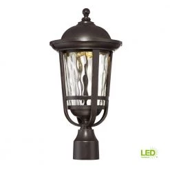 Westbrooke 18.5 in. Aged Bronze Patina LED Outdoor Post Lamp with Clear Hammered Glass Shade by Designers Fountain -Designers Fountain Shop aged bronze patina designers fountain post lanterns led34436 abp 66 1000
