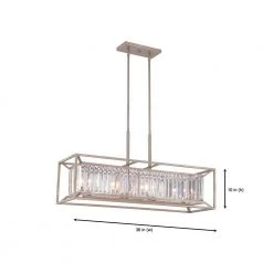Linares 4-Light Aged Platinum Interior Incandescent Island Pendant by Designers Fountain -Designers Fountain Shop aged platinum designers fountain chandeliers 87438 ap 1d 1000