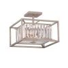 16 in. Linares 3-Light Aged Platinum Interior Ceiling Light Semi Flush Mount by Designers Fountain
