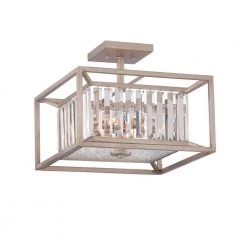 16 in. Linares 3-Light Aged Platinum Interior Ceiling Light Semi Flush Mount by Designers Fountain