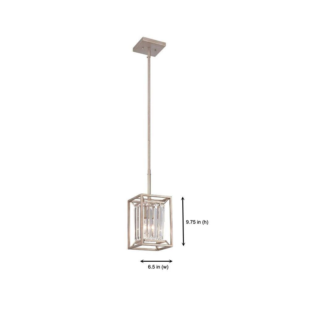 Linares 1-Light Aged Platinum Interior Incandescent Mini Pendant by Designers Fountain 5 Linares 1-Light Aged Platinum Interior Incandescent Mini Pendant by Designers Fountain - Image 3