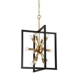 Xander 12-Light Aged Warm Brass Pendant by Designers Fountain