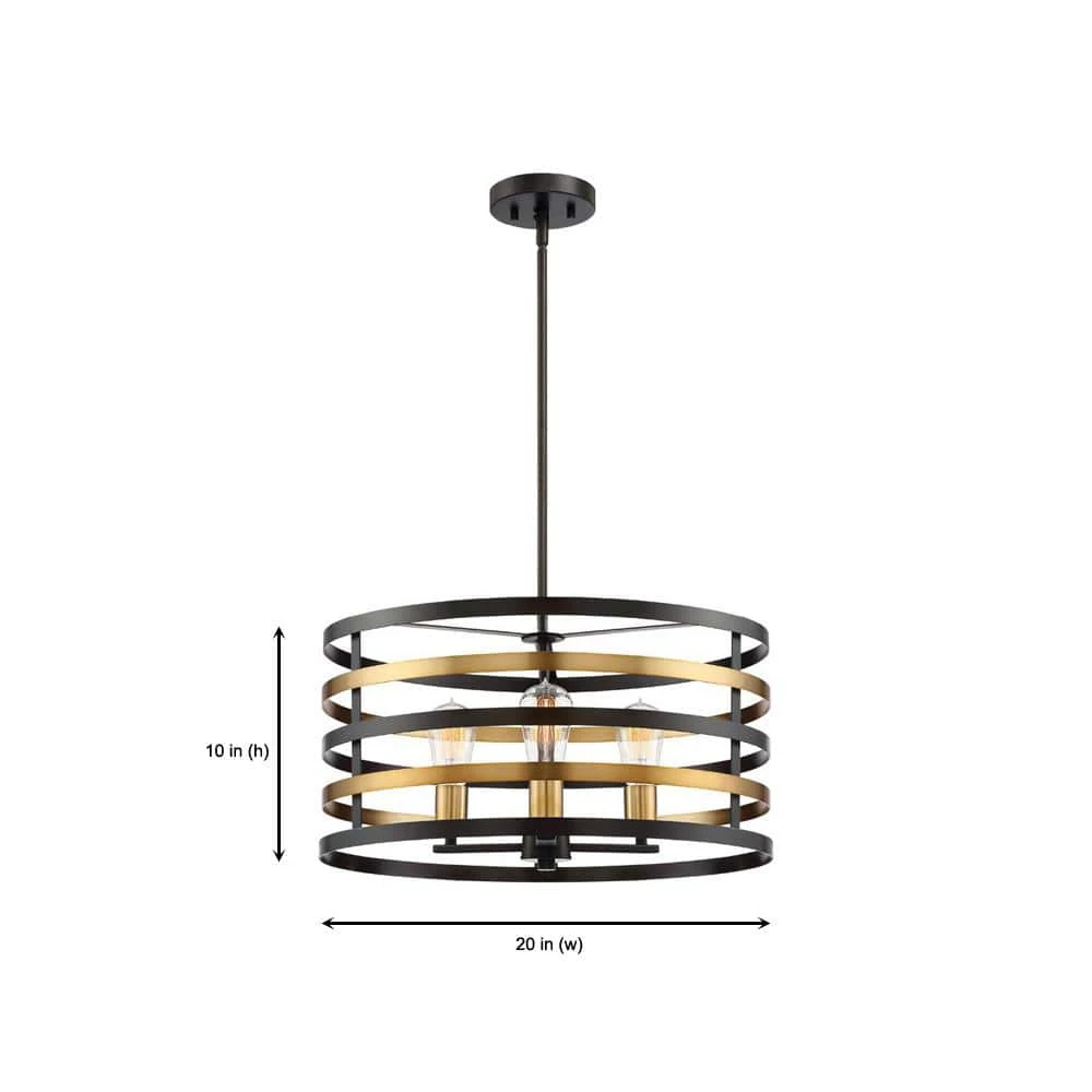 Mya 3-Light Antique Bronze Pendant by Designers Fountain 8 Mya 3-Light Antique Bronze Pendant by Designers Fountain - Image 6