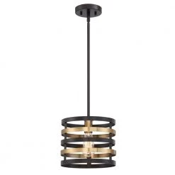 Mya 1-Light Antique Bronze Mini-Pendant by Designers Fountain