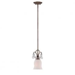 Gala 1-Light Argent Silver Interior Incandescent Mini Pendant by Designers Fountain