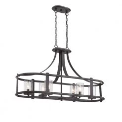 Palencia 6-Light Artisan Pardo Wash Interior Incandescent Island Pendant by Designers Fountain