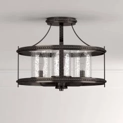 18 in. Palencia 4-Light Artisan Pardo Wash Interior Incandescent Ceiling Light Semi Flush Mount by Designers Fountain -Designers Fountain Shop artisan pardo wash designers fountain flush mount lights 87511 apw 40 1000