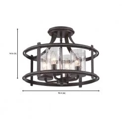18 in. Palencia 4-Light Artisan Pardo Wash Interior Incandescent Ceiling Light Semi Flush Mount by Designers Fountain -Designers Fountain Shop artisan pardo wash designers fountain flush mount lights 87511 apw a0 1000