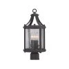Palencia 19 in. Artisan Pardo Wash 3-Light Outdoor Post Lamp with Clear Seedy Glass Shade by Designers Fountain