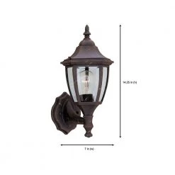 14.25 in. Autumn Gold 1-Light Outdoor Wall Lamp with Clear Glass Shade by Designers Fountain -Designers Fountain Shop autumn gold designers fountain outdoor sconces 2462 ag 40 1000