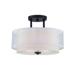 18.25 in. Fusion 2-Light Biscayne Bronze Interior Incandescent Ceiling Light Semi Flush Mount by Designers Fountain