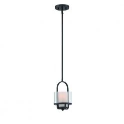 Fusion 1-Light Biscayne Bronze Interior Incandescent Mini Pendant by Designers Fountain
