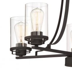 Jedrek 5-Light Black Chandelier with Clear Glass Shade by Designers Fountain -Designers Fountain Shop black designers fountain chandeliers 93385 bk 40 1000