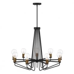 Ravella 9-Light Black Interior Chandelier by Designers Fountain