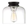 9 in. Ezra 1-Light Black Interior Ceiling Light Flush Mount with Clear Glass Shade by Designers Fountain -Designers Fountain Shop black designers fountain flush mount lights 1261 bk 64 1000