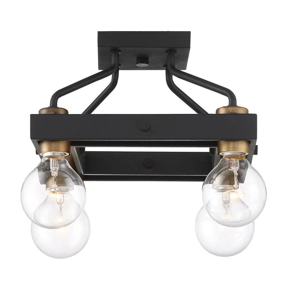 11.75 in. Ravella 4-Light Black Interior Ceiling Light Semi Flush Mount by Designers Fountain 8 11.75 in. Ravella 4-Light Black Interior Ceiling Light Semi Flush Mount by Designers Fountain - Image 6