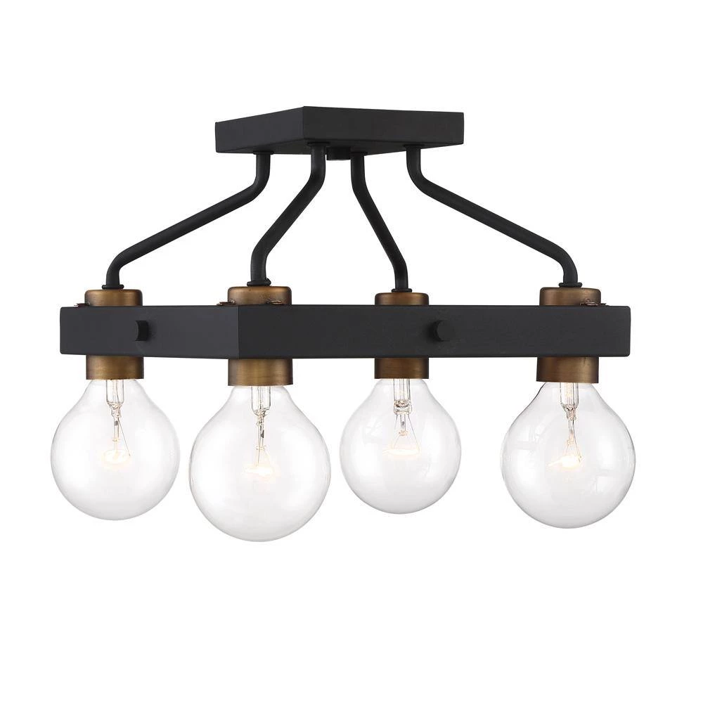11.75 in. Ravella 4-Light Black Interior Ceiling Light Semi Flush Mount by Designers Fountain 6 11.75 in. Ravella 4-Light Black Interior Ceiling Light Semi Flush Mount by Designers Fountain - Image 4