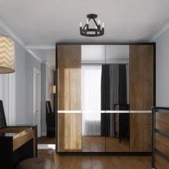 Carousel 12 in. 6-Light Black Semi-Flush Mount by Designers Fountain -Designers Fountain Shop black designers fountain flush mount lights d254c sf bk 4f 1000