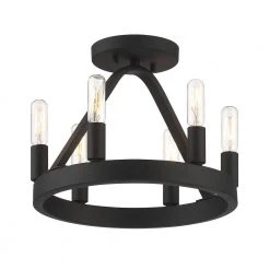 Carousel 12 in. 6-Light Black Semi-Flush Mount by Designers Fountain