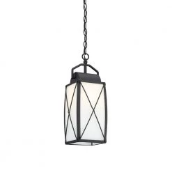 Fairlington 18.25 in. Black 1-Light Outdoor Hanging Lamp with Etched White Glass Shade by Designers Fountain 10 Fairlington 18.25 in. Black 1-Light Outdoor Hanging Lamp with Etched White Glass Shade by Designers Fountain -Designers Fountain Shop black designers fountain outdoor pendant lights 94694 bk 40 1000