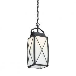 Fairlington 18.25 in. Black 1-Light Outdoor Hanging Lamp with Etched White Glass Shade by Designers Fountain 11 Fairlington 18.25 in. Black 1-Light Outdoor Hanging Lamp with Etched White Glass Shade by Designers Fountain -Designers Fountain Shop black designers fountain outdoor pendant lights 94694 bk a0 1000