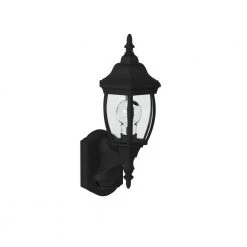 Tiverton 16.25 in. Black 1-Light Outdoor Wall Lamp with Clear Glass Shade by Designers Fountain -Designers Fountain Shop black designers fountain outdoor sconces 2420md bk 1f 1000