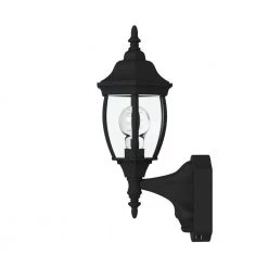 Tiverton 16.25 in. Black 1-Light Outdoor Wall Lamp with Clear Glass Shade by Designers Fountain -Designers Fountain Shop black designers fountain outdoor sconces 2420md bk 44 1000