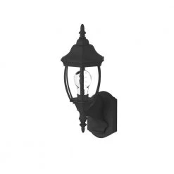 Tiverton 16.25 in. Black 1-Light Outdoor Wall Lamp with Clear Glass Shade by Designers Fountain -Designers Fountain Shop black designers fountain outdoor sconces 2420md bk fa 1000