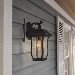 Chelsea 14.5 in. Black 1-Light Outdoor Wall Lamp with Clear Glass Shade by Designers Fountain 9 Chelsea 14.5 in. Black 1-Light Outdoor Wall Lamp with Clear Glass Shade by Designers Fountain -Designers Fountain Shop black designers fountain outdoor sconces 2701 bk 40 1000