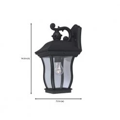 Chelsea 14.5 in. Black 1-Light Outdoor Wall Lamp with Clear Glass Shade by Designers Fountain 10 Chelsea 14.5 in. Black 1-Light Outdoor Wall Lamp with Clear Glass Shade by Designers Fountain -Designers Fountain Shop black designers fountain outdoor sconces 2701 bk c3 1000