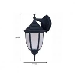 Lexington 14.75 in. Black LED Outdoor Wall Lamp with Clear Seedy Glass Shade by Designers Fountain -Designers Fountain Shop black designers fountain outdoor sconces 7103led 05 1d 1000