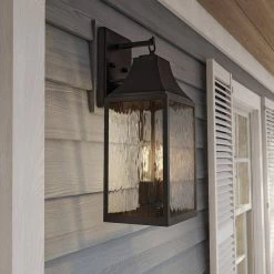 Blueberry Trail 2-Light Black Hardwired Outdoor Wall Lantern Sconce with Water Glass by Designers Fountain -Designers Fountain Shop black designers fountain outdoor sconces d265m 8ew bk 40 1000