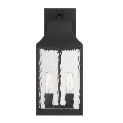 Blueberry Trail 2-Light Black Hardwired Outdoor Wall Lantern Sconce with Water Glass by Designers Fountain -Designers Fountain Shop black designers fountain outdoor sconces d265m 8ew bk c3 1000