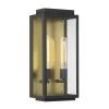 Twilight 2 Light Black Hardwired Outdoor Wall Lantern Sconce with Clear Glass by Designers Fountain -Designers Fountain Shop black designers fountain outdoor sconces d275m 8ew bk 64 1000
