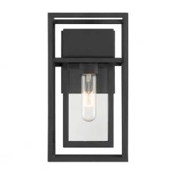 Burton 1-Light Black Hardwired Outdoor Wall Lantern Sconce with Clear Glass by Designers Fountain 12 Burton 1-Light Black Hardwired Outdoor Wall Lantern Sconce with Clear Glass by Designers Fountain -Designers Fountain Shop black designers fountain outdoor sconces d277m 6ew bk c3 1000