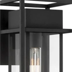 Burton 1-Light Black Hardwired Outdoor Wall Lantern Sconce with Clear Glass by Designers Fountain -Designers Fountain Shop black designers fountain outdoor sconces d277m 7ew bk 44 1000