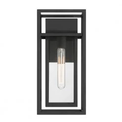 Burton 1-Light Black Hardwired Outdoor Wall Lantern Sconce with Clear Glass by Designers Fountain -Designers Fountain Shop black designers fountain outdoor sconces d277m 7ew bk c3 1000