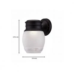 Barclay 14.25 in. Black LED Outdoor Wall Lamp with Frosted Glass Shade by Designers Fountain -Designers Fountain Shop black designers fountain outdoor sconces led32211 bk 1d 1000