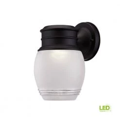 Barclay 14.25 in. Black LED Outdoor Wall Lamp with Frosted Glass Shade by Designers Fountain -Designers Fountain Shop black designers fountain outdoor sconces led32211 bk a0 1000