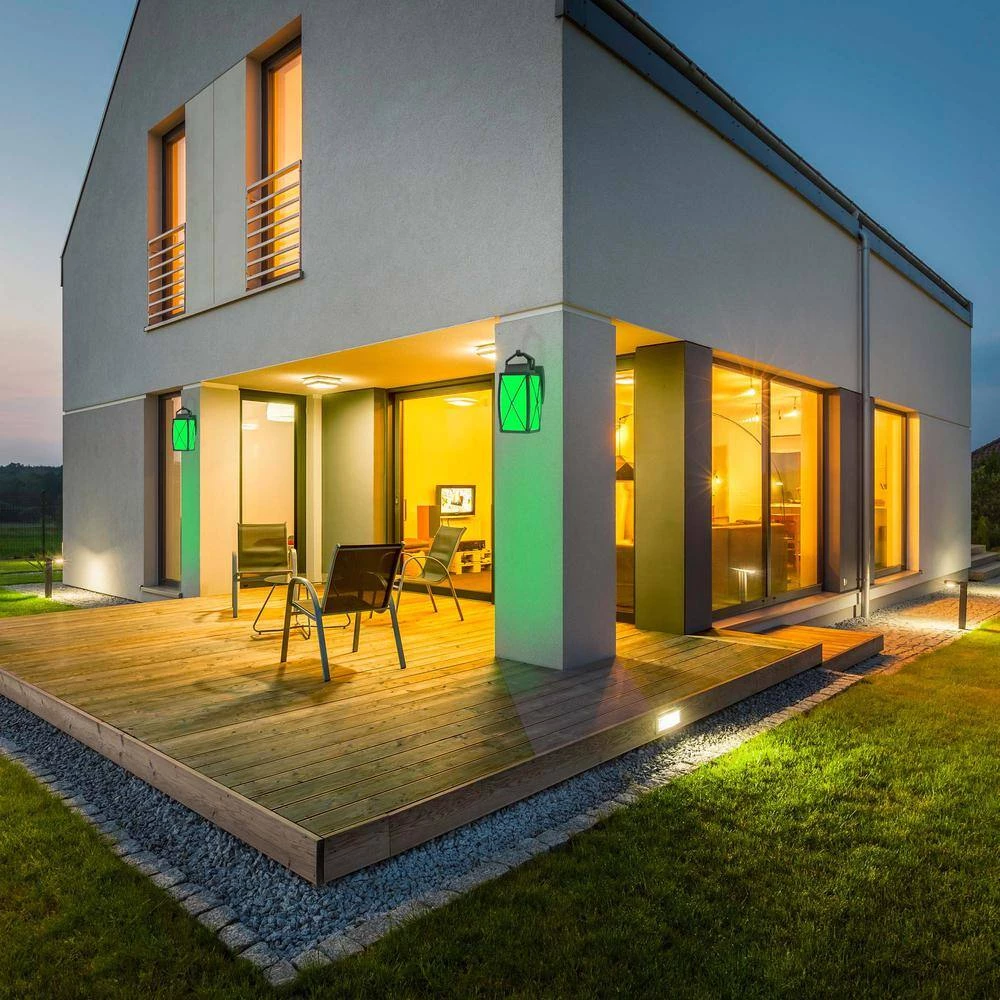 16.5 in. Black Smart LED Outdoor Wall Lamp with Frosted Glass Shade by Designers Fountain 6 16.5 in. Black Smart LED Outdoor Wall Lamp with Frosted Glass Shade by Designers Fountain - Image 4