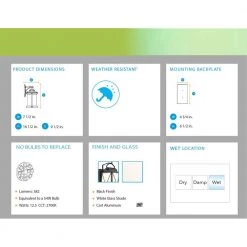 16.5 in. Black Smart LED Outdoor Wall Lamp with Frosted Glass Shade by Designers Fountain 28 16.5 in. Black Smart LED Outdoor Wall Lamp with Frosted Glass Shade by Designers Fountain -Designers Fountain Shop black designers fountain outdoor sconces led7090rgb bk d4 1000