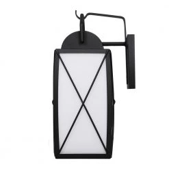 16.5 in. Black Smart LED Outdoor Wall Lamp with Frosted Glass Shade by Designers Fountain 26 16.5 in. Black Smart LED Outdoor Wall Lamp with Frosted Glass Shade by Designers Fountain -Designers Fountain Shop black designers fountain outdoor sconces led7090rgb bk fa 1000