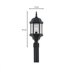 Erving 20.25 in. Black 1-Light Outdoor Post Lamp with Clear Glass Shade by Designers Fountain -Designers Fountain Shop black designers fountain post lanterns 2976 bk 40 1000